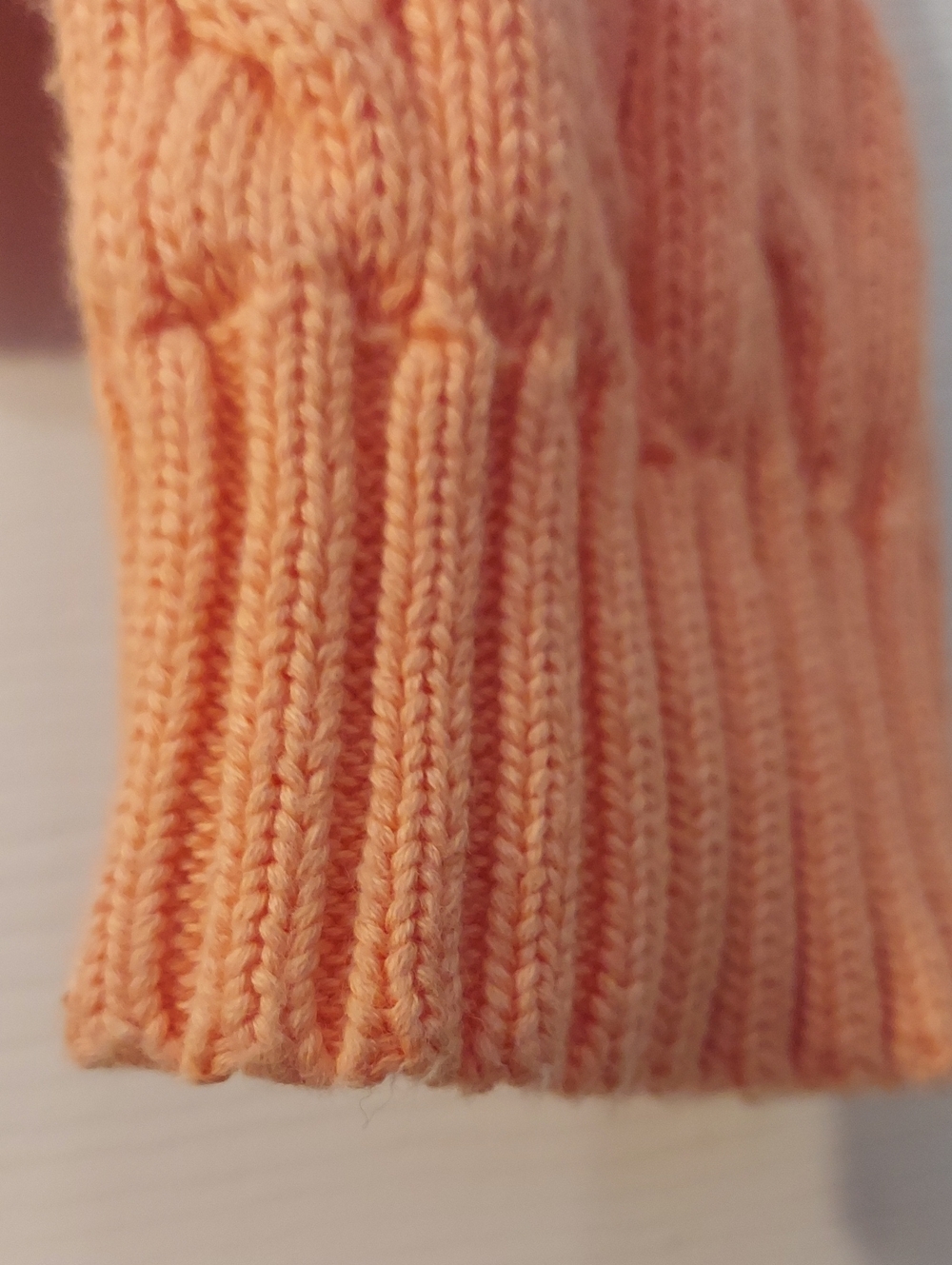 Ralph Lauren Orange Cable-Knit Crew Sweater with Navy Pony Sz. L - Picture 8 of 9